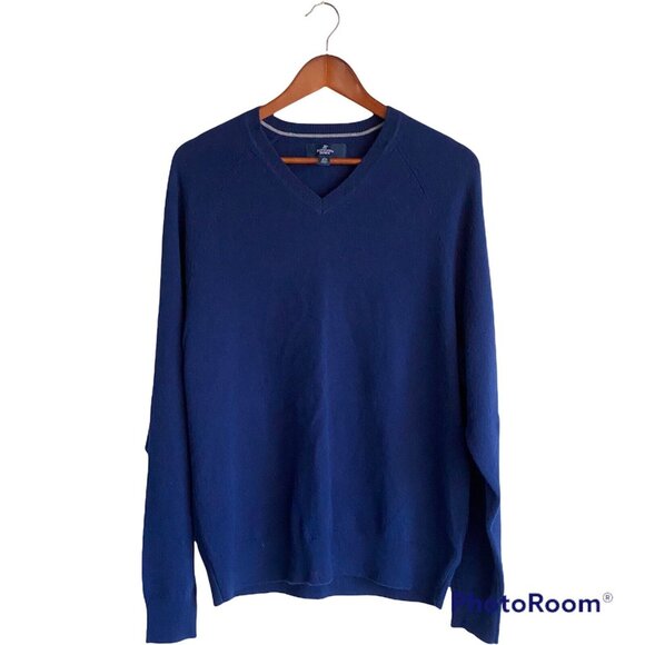 Button Down Brand Sweater Blue Men's Size L Large 100% Cashmere Long Sleeve - Picture 6 of 8